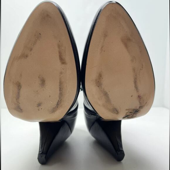 Unlace Black Leather Pointed Toe Ankle Boots Made in Italy - Picture 7 of 12